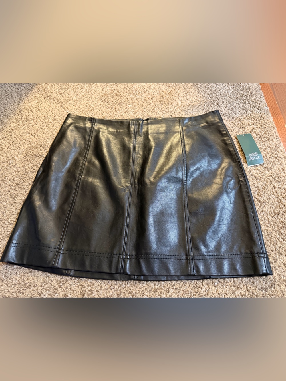 wild fable Black Faux Leather Mini Skirt size 14